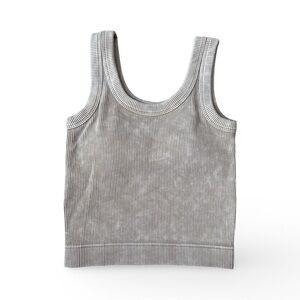 Zenana Ash Mocha Ribbed & Padded Brami Tank/Crop Perfect For Layering or Alone